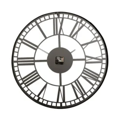 Clocks-Kirkland's Home Black Metal Open Frame Wall Clock