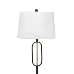 Floor Lamps-Kirkland's Home Black Metal Oval Gold Center Floor Lamp White