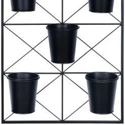 Wall Storage-Kirkland's Home Black Metal Panel 5-Pot Wall Planter