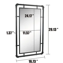 Decorative Mirrors-Kirkland's Home Black Metal Pipe Connected Mirror