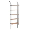 Shelves-Kirkland's Home Black Metal Pipe Frame Brown Wood Wall Shelf