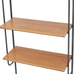 Shelves-Kirkland's Home Black Metal Pipe Frame Brown Wood Wall Shelf
