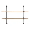 Shelves-Kirkland's Home Black Metal Pipe Two-Tier Wall Mounted Shelf