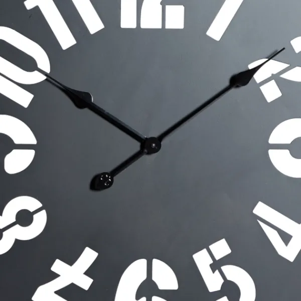 Clocks-Kirkland's Home Black Metal Quatrefoil Farmhouse Wall Clock