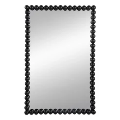 Decorative Mirrors-Kirkland's Home Black Metal Rectangle Beaded Wall Mirror