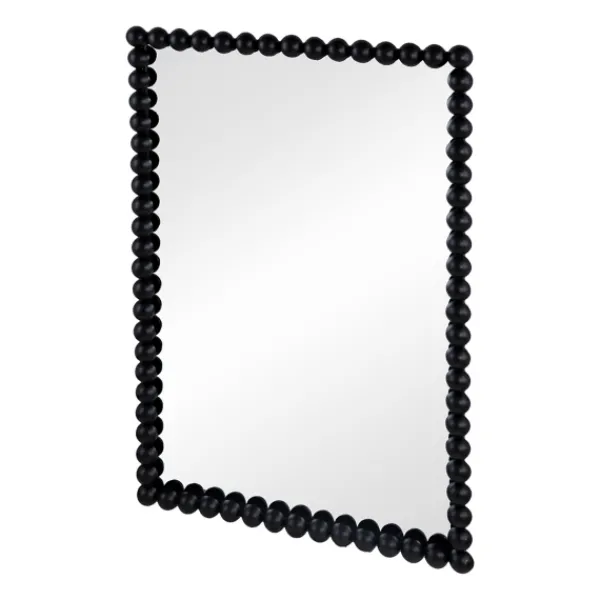 Decorative Mirrors-Kirkland's Home Black Metal Rectangle Beaded Wall Mirror