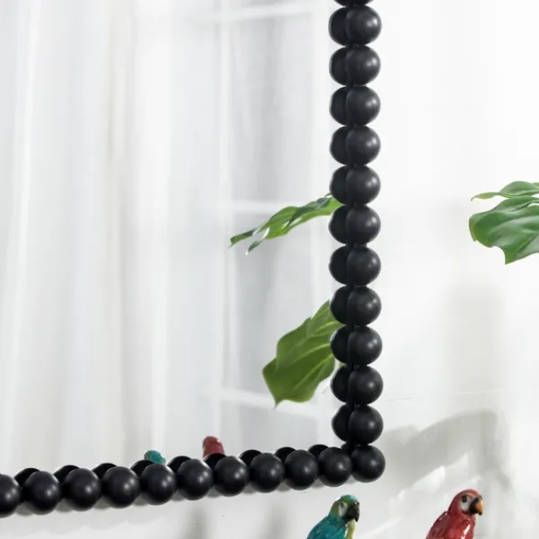 Decorative Mirrors-Kirkland's Home Black Metal Rectangle Beaded Wall Mirror