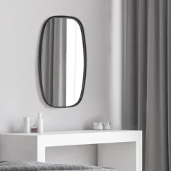 Decorative Mirrors-Kirkland's Home Black Metal Rectangular Wall Mirror, 18X31.5 In.