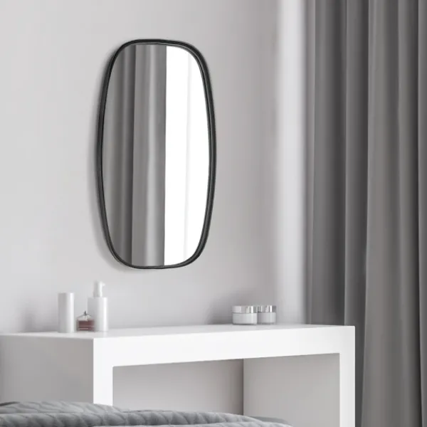 Decorative Mirrors-Kirkland's Home Black Metal Rectangular Wall Mirror, 18X31.5 In.