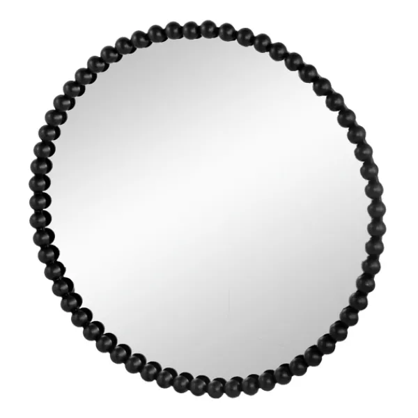 Decorative Mirrors-Kirkland's Home Black Metal Round Beaded Wall Mirror