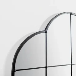 Decorative Mirrors-Kirkland's Home Black Metal Windowpane Arched Wall Mirror