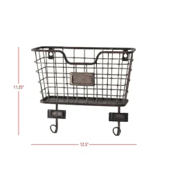 Wall Storage-Kirkland's Home Black Metal Wire Mail Wall Pocket