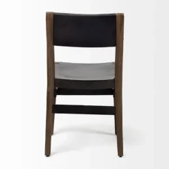 Dining Chairs-Kirkland's Home Black Modern Mango Wood Blocky Dining Chair Black/Brown