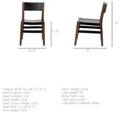 Dining Chairs-Kirkland's Home Black Modern Mango Wood Blocky Dining Chair Black/Brown