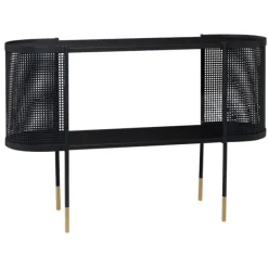 Console Tables-Kirkland's Home Black Modern Oval Perforated Console Table