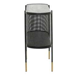 Console Tables-Kirkland's Home Black Modern Oval Perforated Console Table