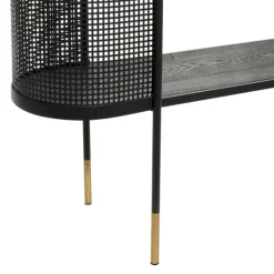 Console Tables-Kirkland's Home Black Modern Oval Perforated Console Table