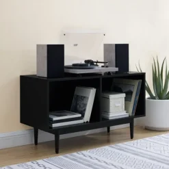 Console Tables-Kirkland's Home Black Modern Wood Console Table, 40 In.