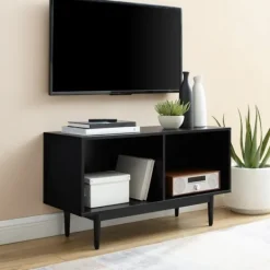 Console Tables-Kirkland's Home Black Modern Wood Console Table, 40 In.