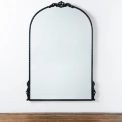 Decorative Mirrors-Kirkland's Home Black Ornate Antique Carved Mirror, 25.8X37 In.