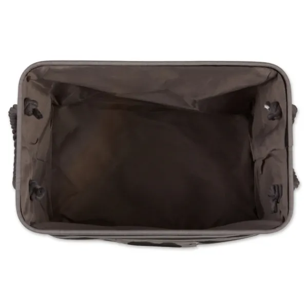 Baskets & Boxes-Kirkland's Home Black Paw Patch Stripe Rectangle Pet Basket Black/Gray