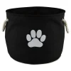Baskets & Boxes-Kirkland's Home Black Paw Print Round Pet Basket Black/White