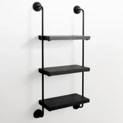 Shelves-Kirkland's Home Black Pipe 3-Tier Wall Shelf