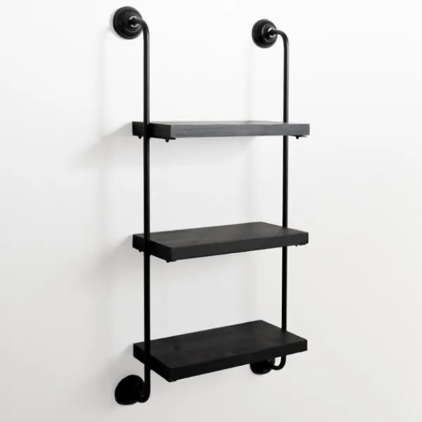 Shelves-Kirkland's Home Black Pipe 3-Tier Wall Shelf