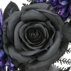 Wreaths-Kirkland's Home Black Purple Leaves Skull Hands Halloween Wreath