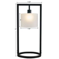 Table Lamps-Kirkland's Home Black Rectangle Hanging Shade Table Lamp White