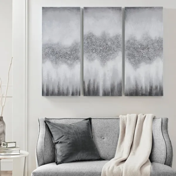 Canvas Art-Kirkland's Home Black Rock Stone Canvas Art Prints, Set Of 3 Gray