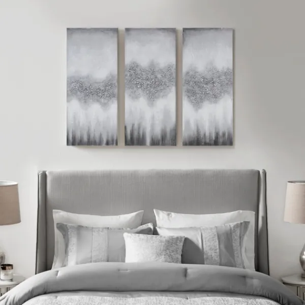 Canvas Art-Kirkland's Home Black Rock Stone Canvas Art Prints, Set Of 3 Gray