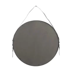 Framed Mirrors-Kirkland's Home Black Round Framed Mirror With Leather Strap