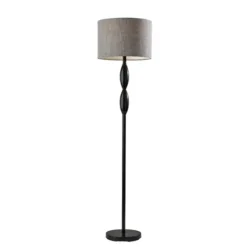 Floor Lamps-Kirkland's Home Black Slim Hourglass Floor Lamp Black/Gray