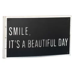 Wall Quotes & Signs-Kirkland's Home Black Smile It'S A Beautiful Day Wall Plaque Black/White