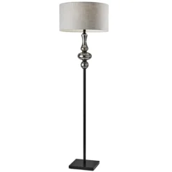 Floor Lamps-Kirkland's Home Black Smoked Mercury Glass Floor Lamp Gray
