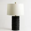 Table Lamps-Kirkland's Home Black Stacked Textured Table Lamp White