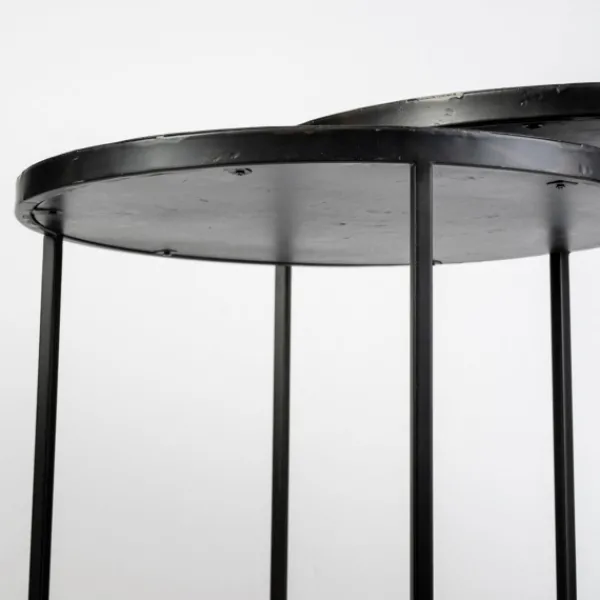 Accent & End Tables-Kirkland's Home Black Starburst Nesting Accent Tables, Set Of 2
