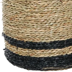 Baskets & Boxes-Kirkland's Home Black Stripe Sea Grass Baskets, Set Of 3 Brown/Black