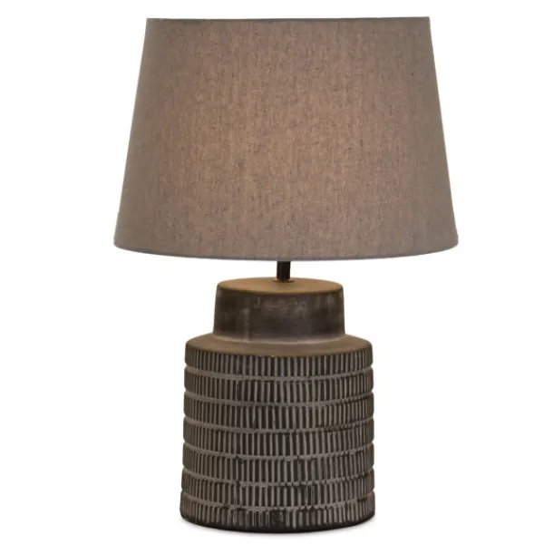 Table Lamps-Kirkland's Home Black Terracotta Dash Pattern Table Lamp Brown
