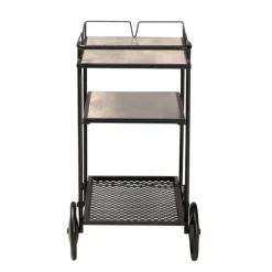 Kitchen Islands & Bar Carts-Kirkland's Home Black 3-Tier Industrial Bar Cart