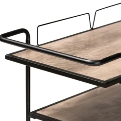 Kitchen Islands & Bar Carts-Kirkland's Home Black 3-Tier Industrial Bar Cart