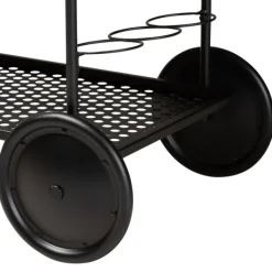 Kitchen Islands & Bar Carts-Kirkland's Home Black 3-Tier Industrial Bar Cart