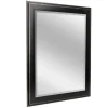 Framed Mirrors-Kirkland's Home Black Two Step Beveled Frame Vanity Mirror