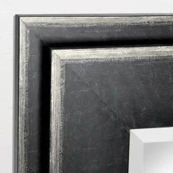 Framed Mirrors-Kirkland's Home Black Two Step Beveled Frame Vanity Mirror