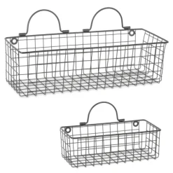 Wall Storage-Kirkland's Home Black Wall Hanging Wire Baskets, Set Of 2