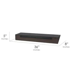 Shelves-Kirkland's Home Black Wedge Wood Large Floating Shelf