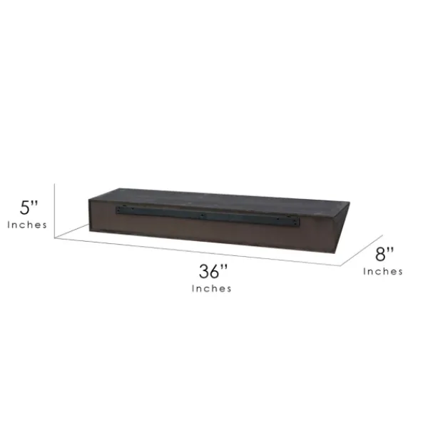 Shelves-Kirkland's Home Black Wedge Wood Large Floating Shelf