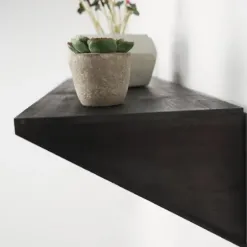 Shelves-Kirkland's Home Black Wedge Wood Small Floating Shelf