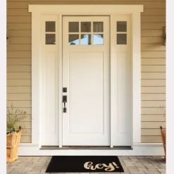 Doormats-Kirkland's Home Black Whimsical Hey Doormat Black/Tan
